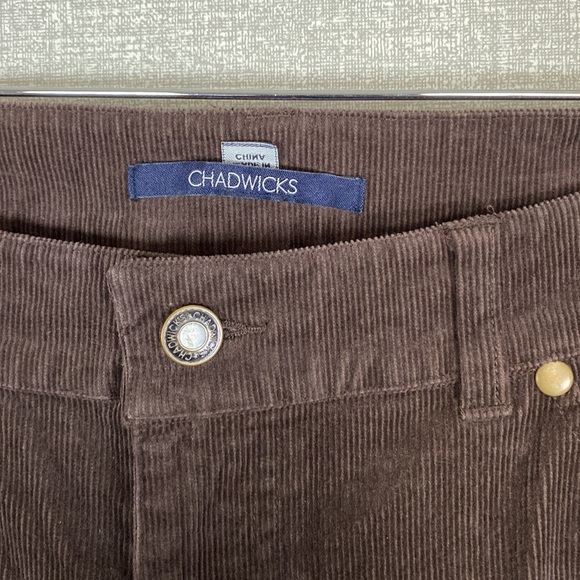 Chadwicks Thin wale Brown Corduroy Wide Leg Pants - Picture 2 of 9
